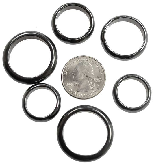 Rounded Magnetic Hematite rings 6mm