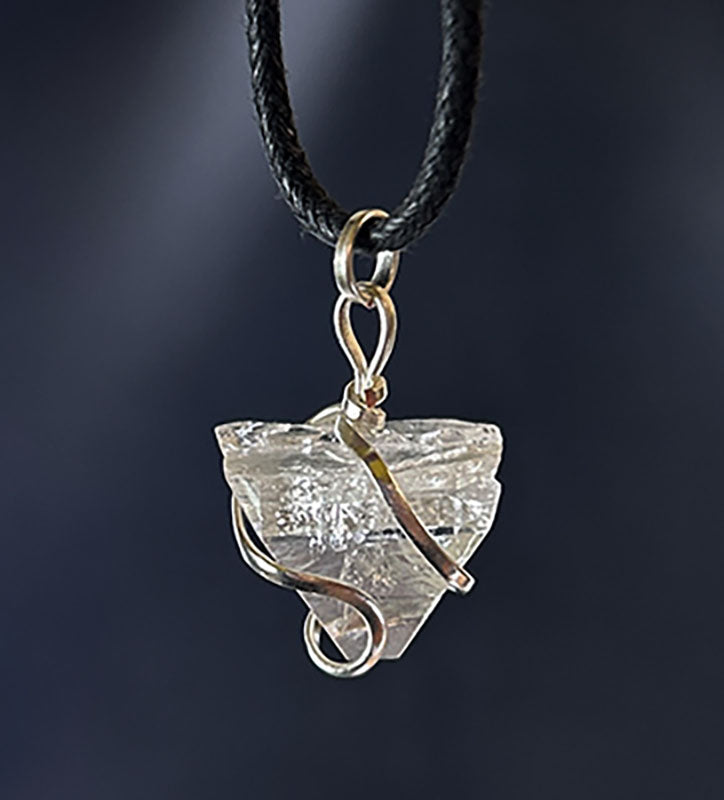 Apophyllite wire wrapped pendant