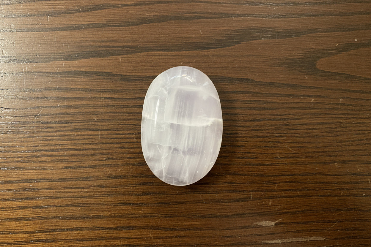 Large Pink Calcite worry stone. 