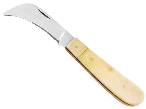 Folding Boline 7" white bone