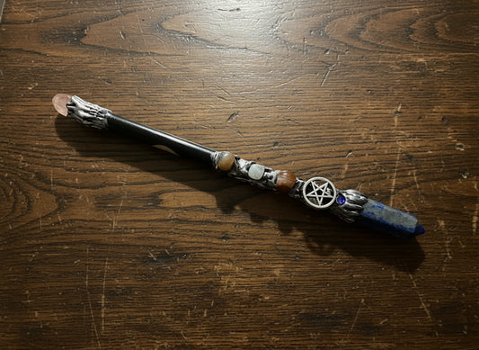 Magick Wand - Lapis Point w/ Silver Pentacle