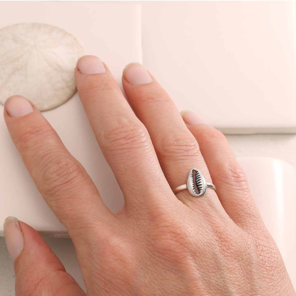 Sterling Silver Cowrie Shell Ring