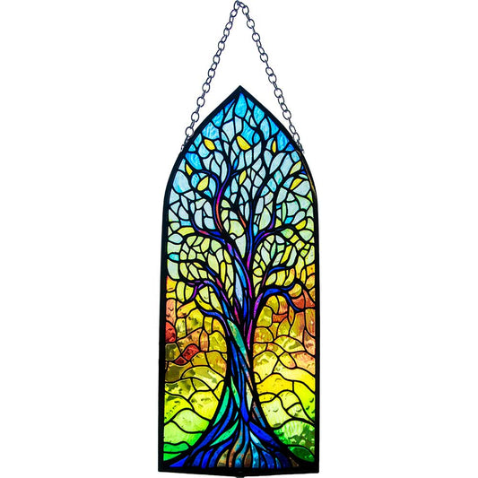 Glass Suncatcher 8in Cathedral  - Tree of Life (Each)