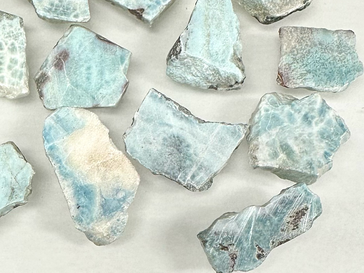 Natural Larimar Small Slabs Crystal per gram