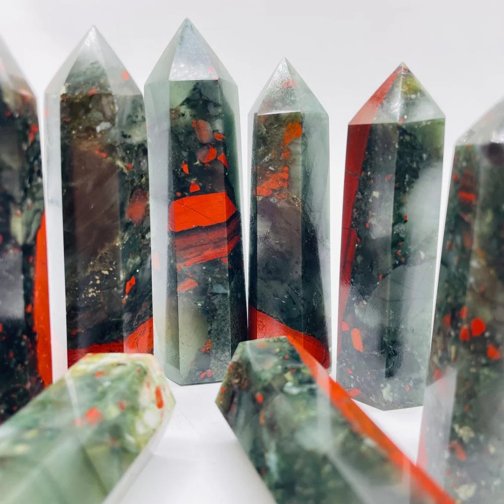 Bloodstone, African tumbled Towers