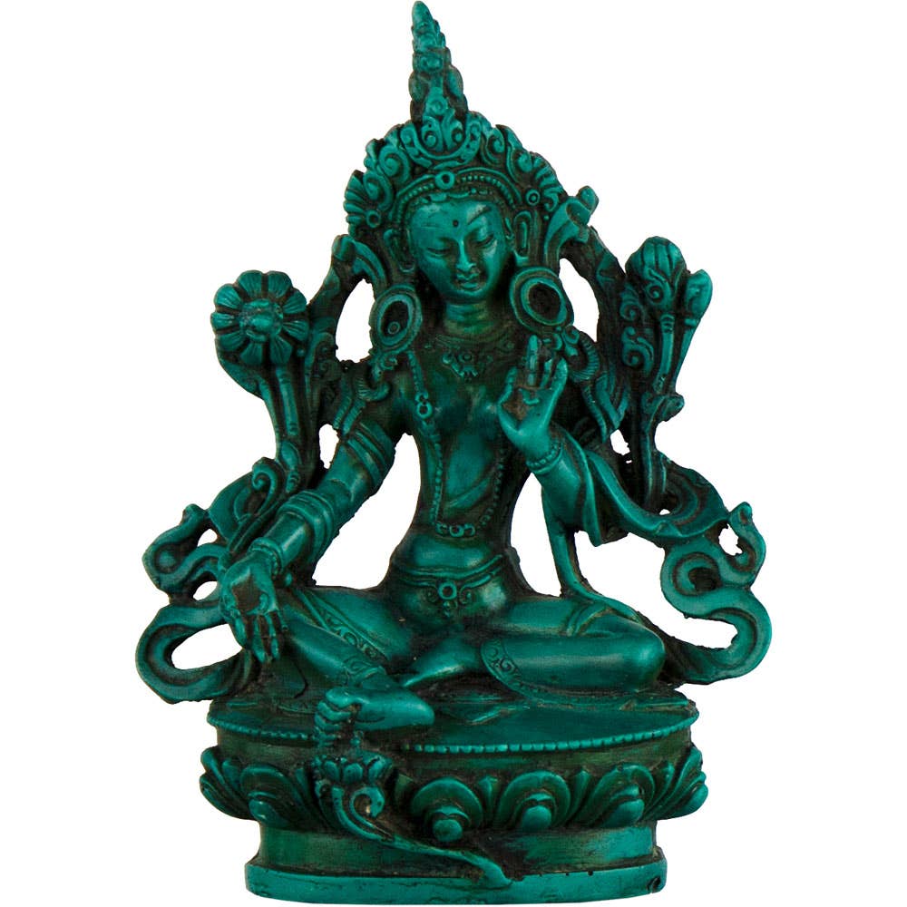 Resin Statue Antique 4" Tara Turquoise (Each)