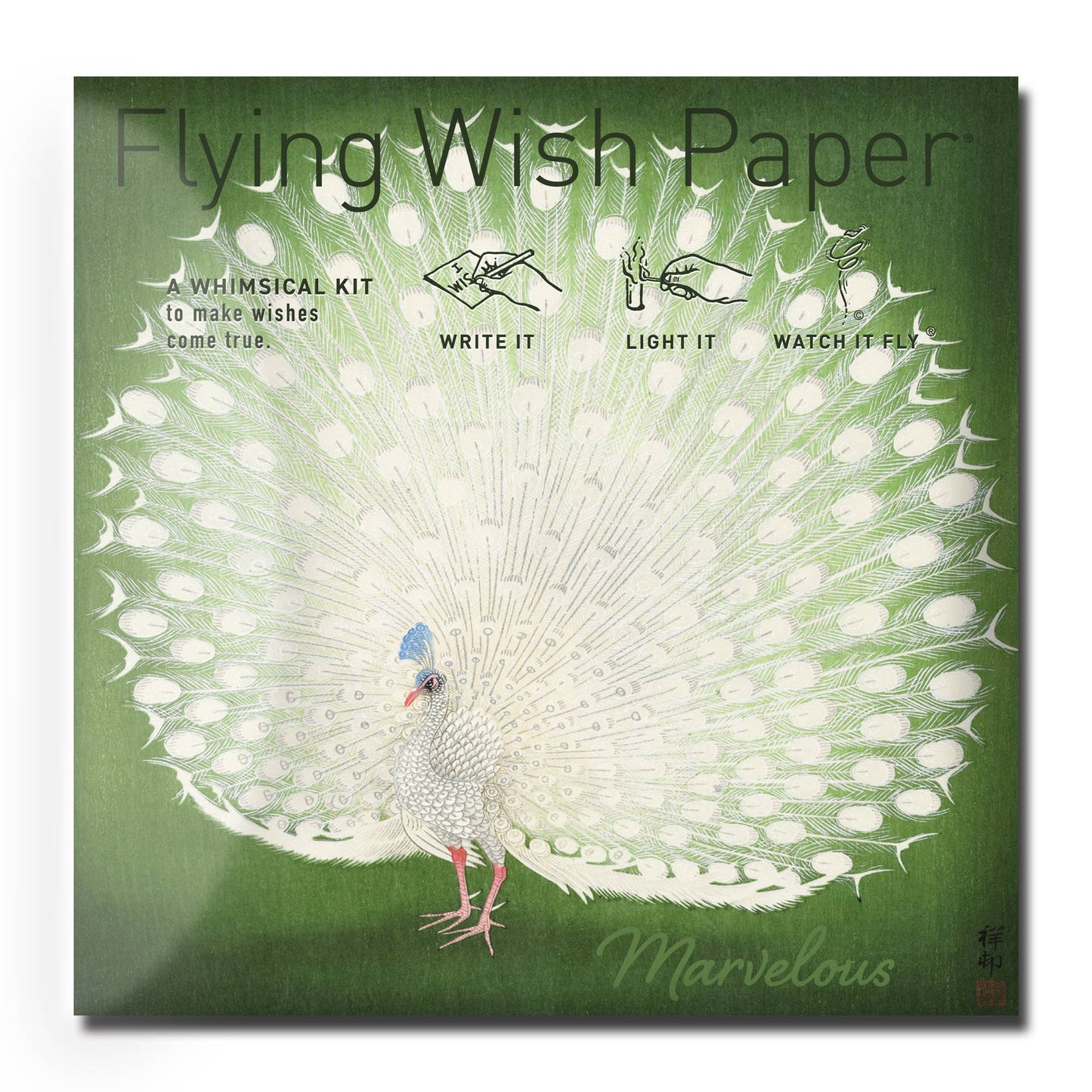 PEACOCK /15 WISH PAPER™ / Interactive Spiritual Gift Kit 