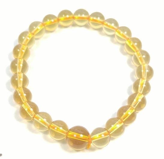 Citrine Beaded Bracelet - Wrist Mala - 8mm