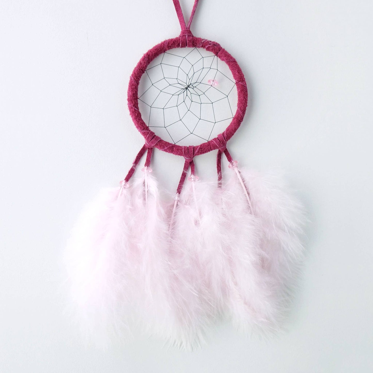2.5" Pink Fluffy Dream Catcher