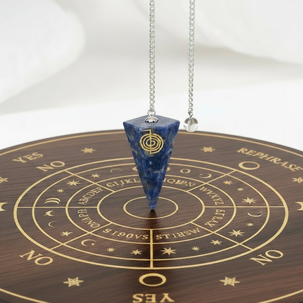 Pendulum Engraved Cho-ku-rei Hexagonal Sodalite (Each)