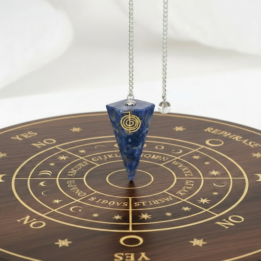 Pendulum Engraved Cho-ku-rei Hexagonal Sodalite (Each)