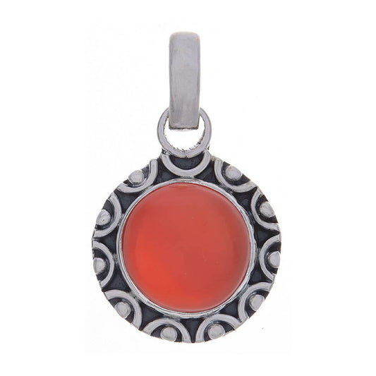 Carnelian Fancy Round Pendant
