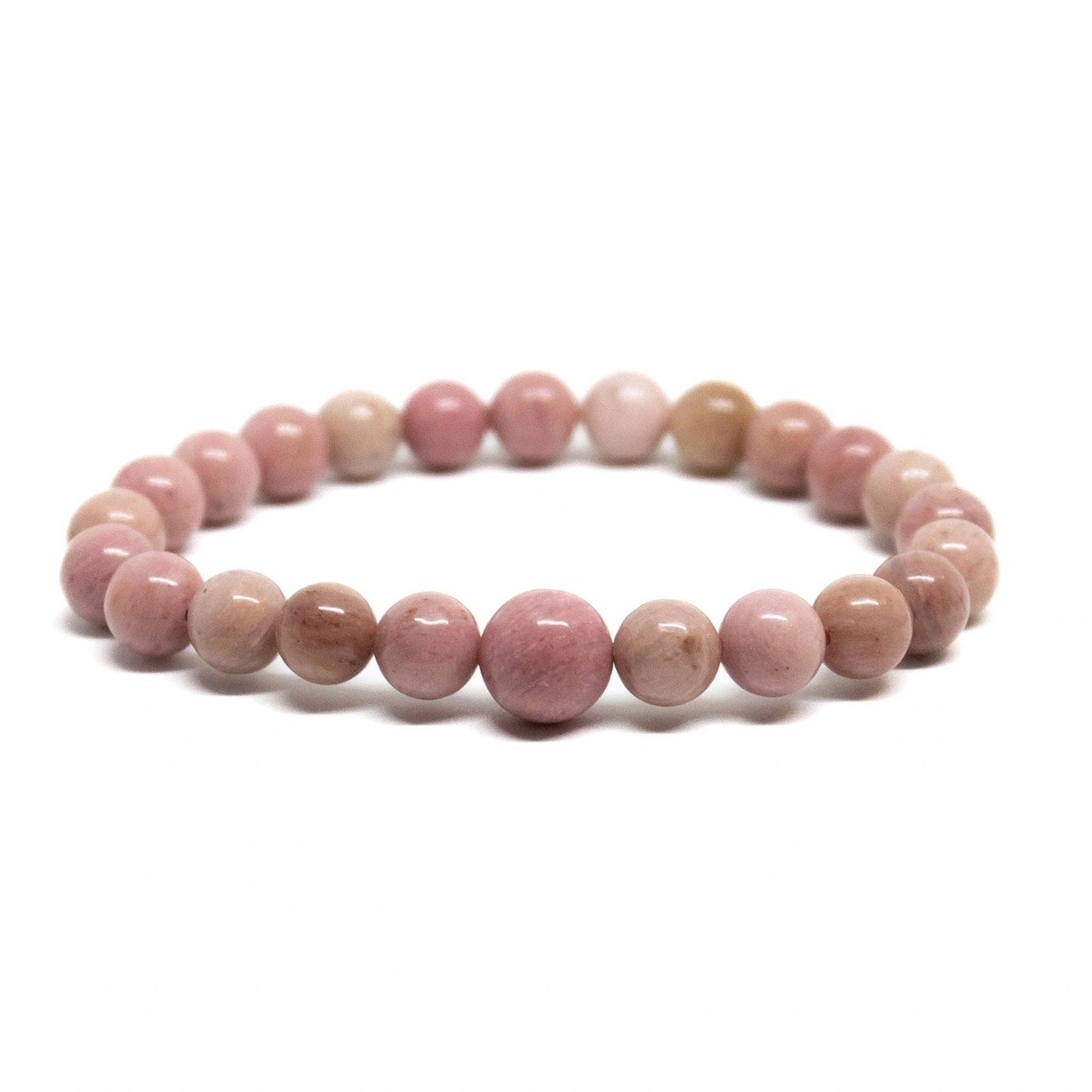 Rhodonite Stretchy Beaded Bracelet - Wrist Mala - 8mm