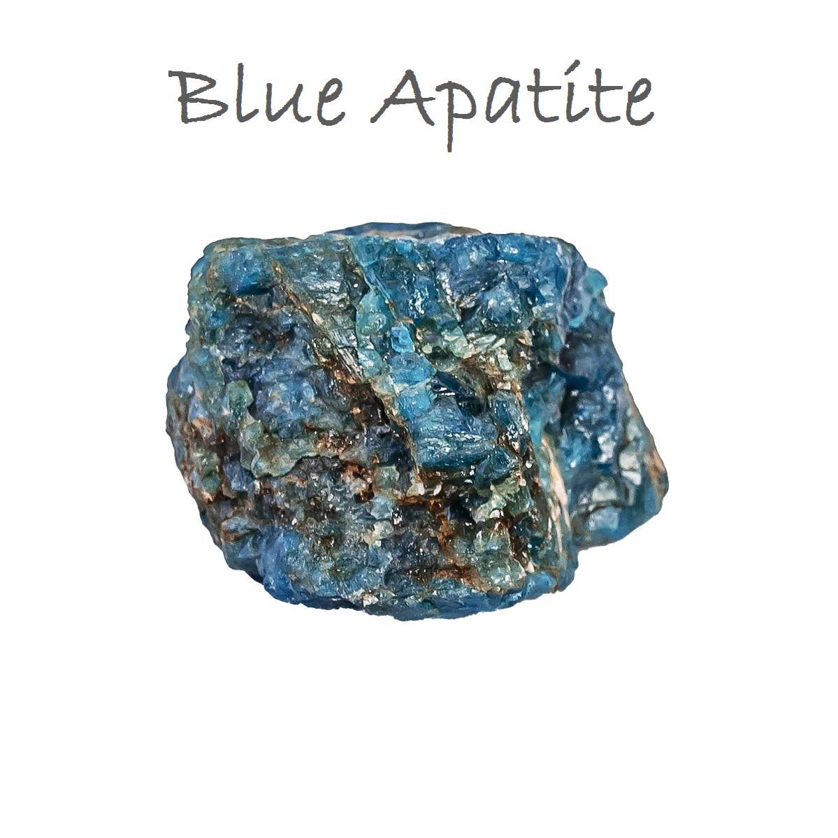 Rough Blue Apatite Crystal Natural Crystals