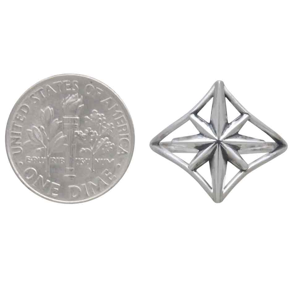 Sterling Silver North Star Split Shank Ring