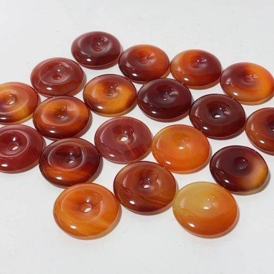 Carnelian Pi Stone or Bi Disc Crystal Donut