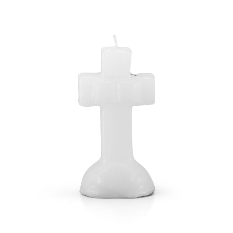 Crucifix Cross Candle White
