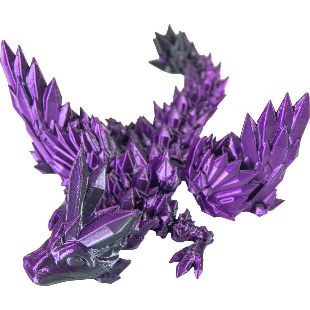 3D Printed Fidget Mini Crystal Winged Dragon