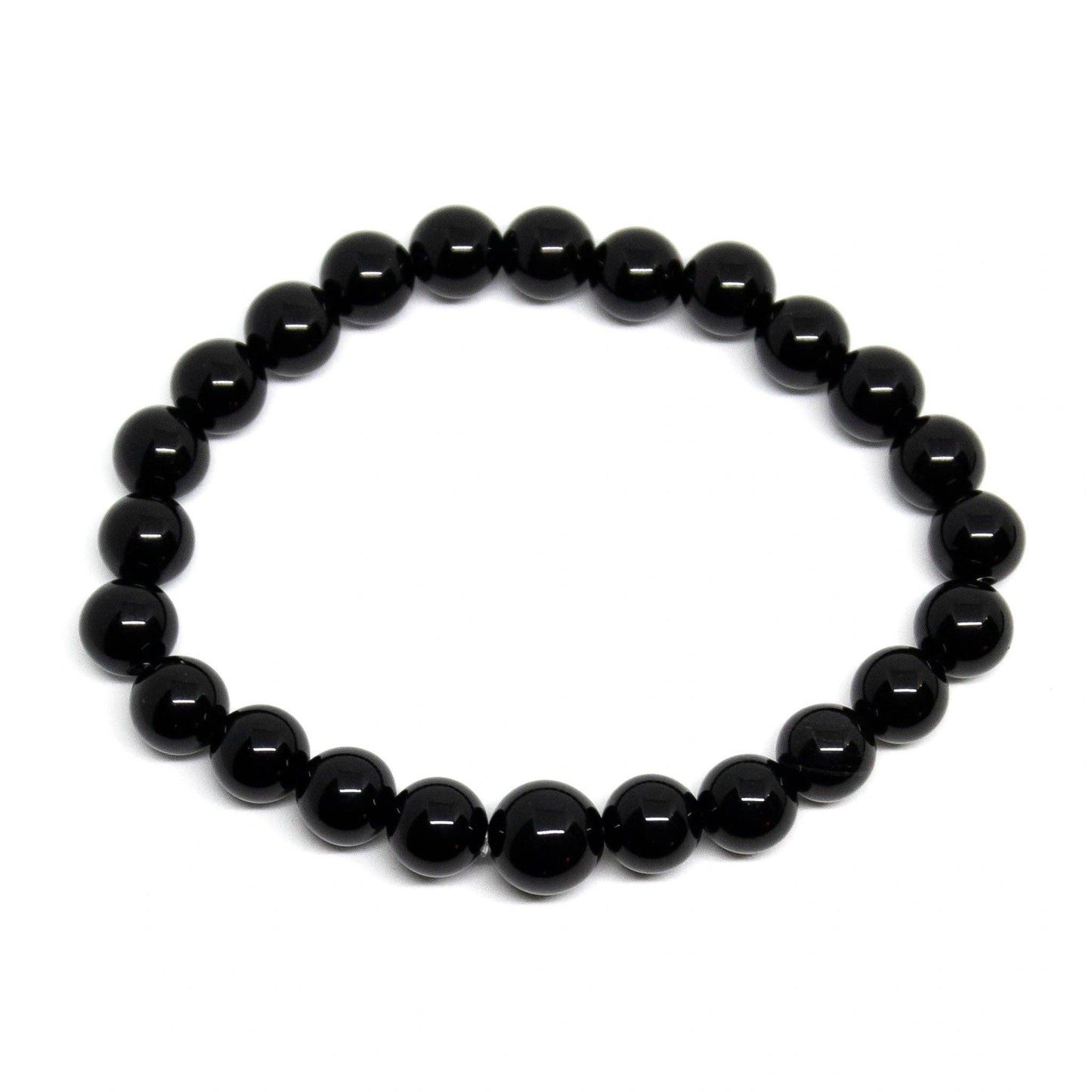 Black Tourmaline Round Beaded Bracelet - Wrist Mala 8mm