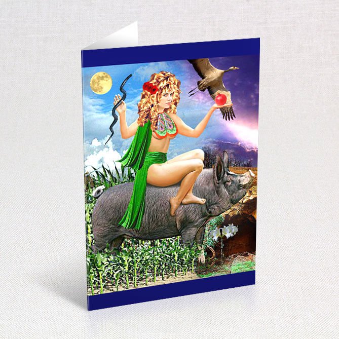 Suns Eye Deity Goddess & Symbolic Greeting Cards