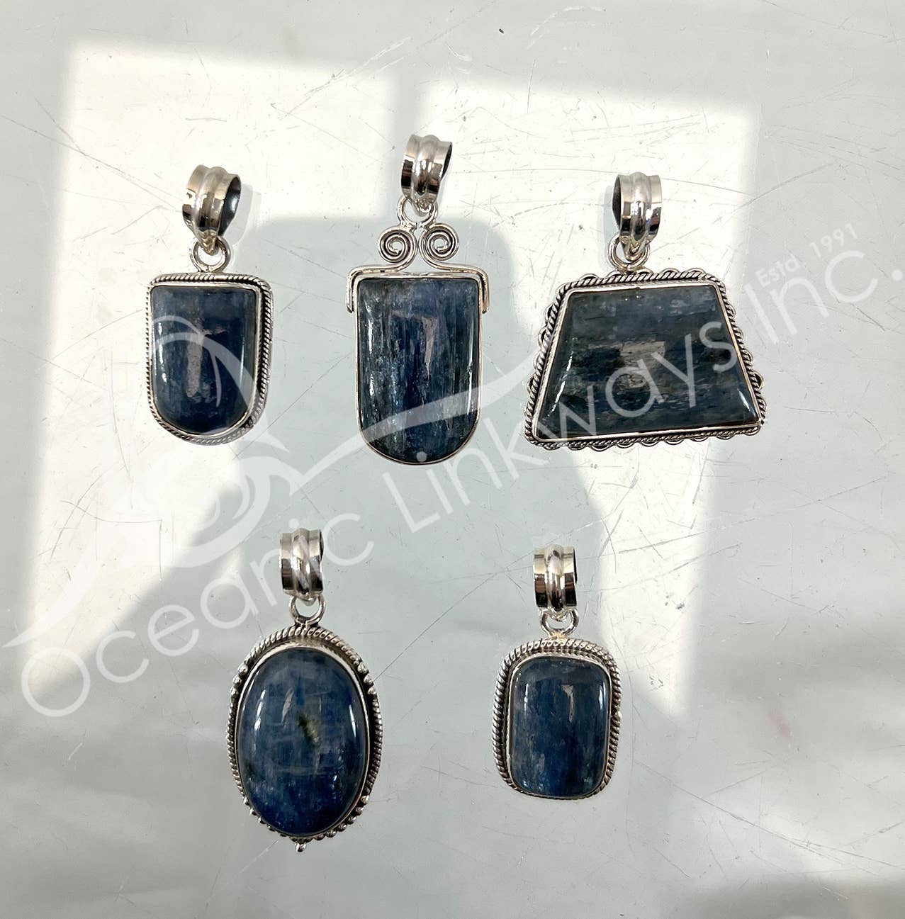 Sterling Silver Kyanite Pendant 30-40 MM
