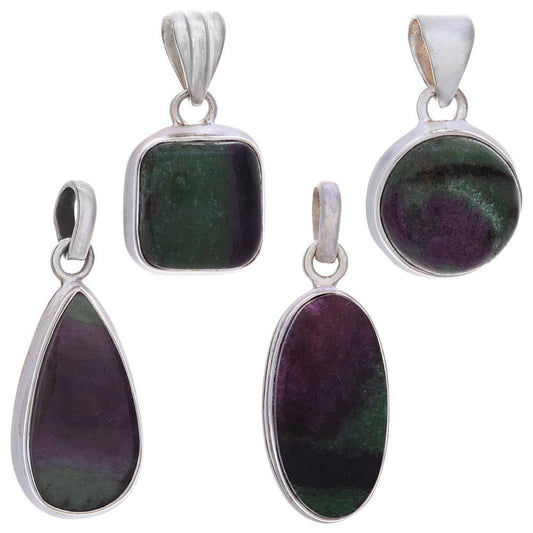 Assorted Shapes Ruby Zoisite Pendant 21-27mm H