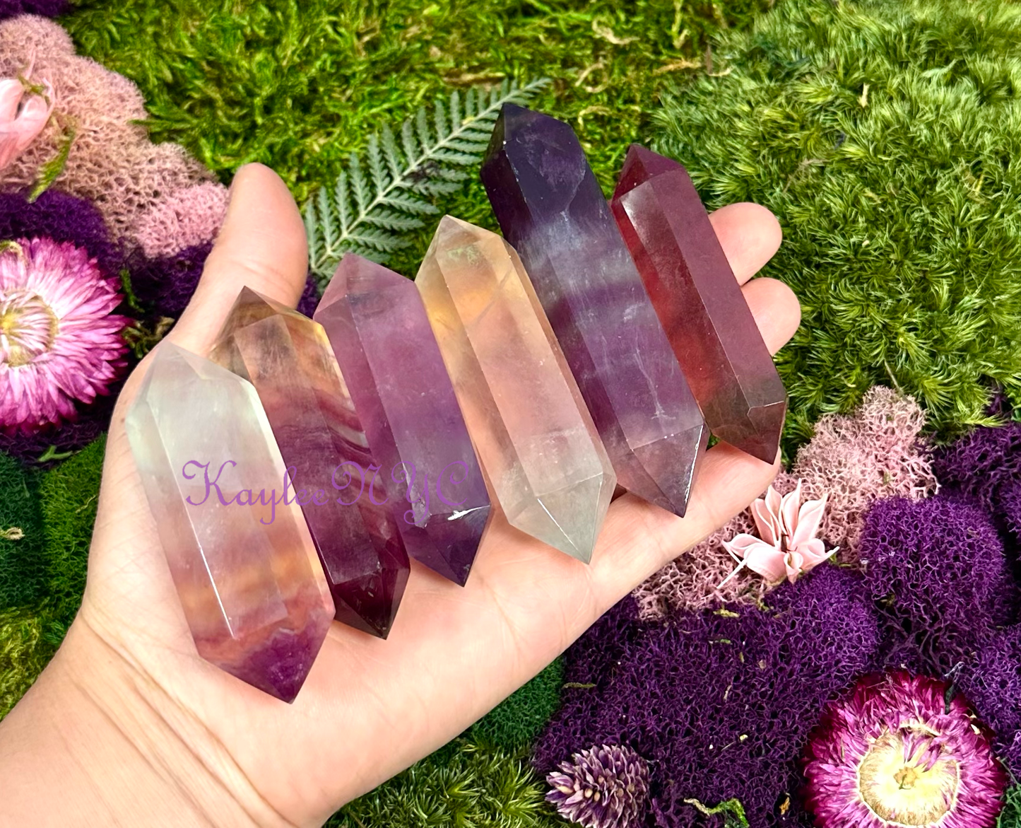 Natural Rainbow Fluorite Double Terminated point