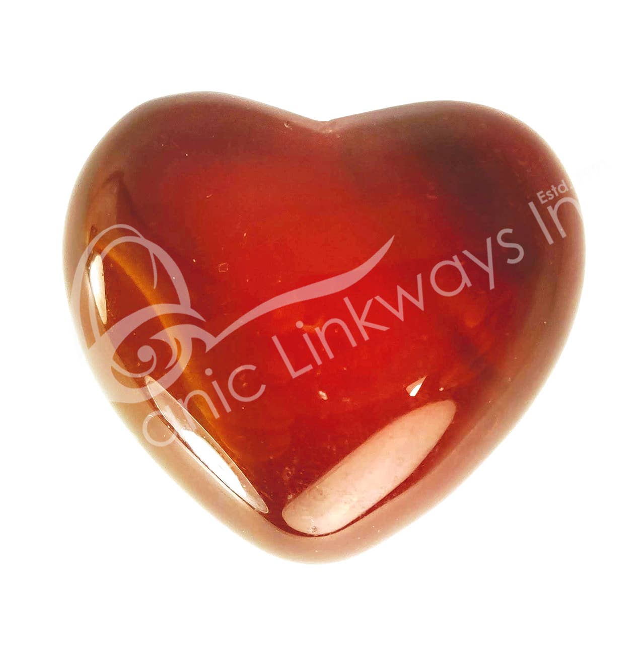 Carnelian Heart Carving 1.5 X 1.75"