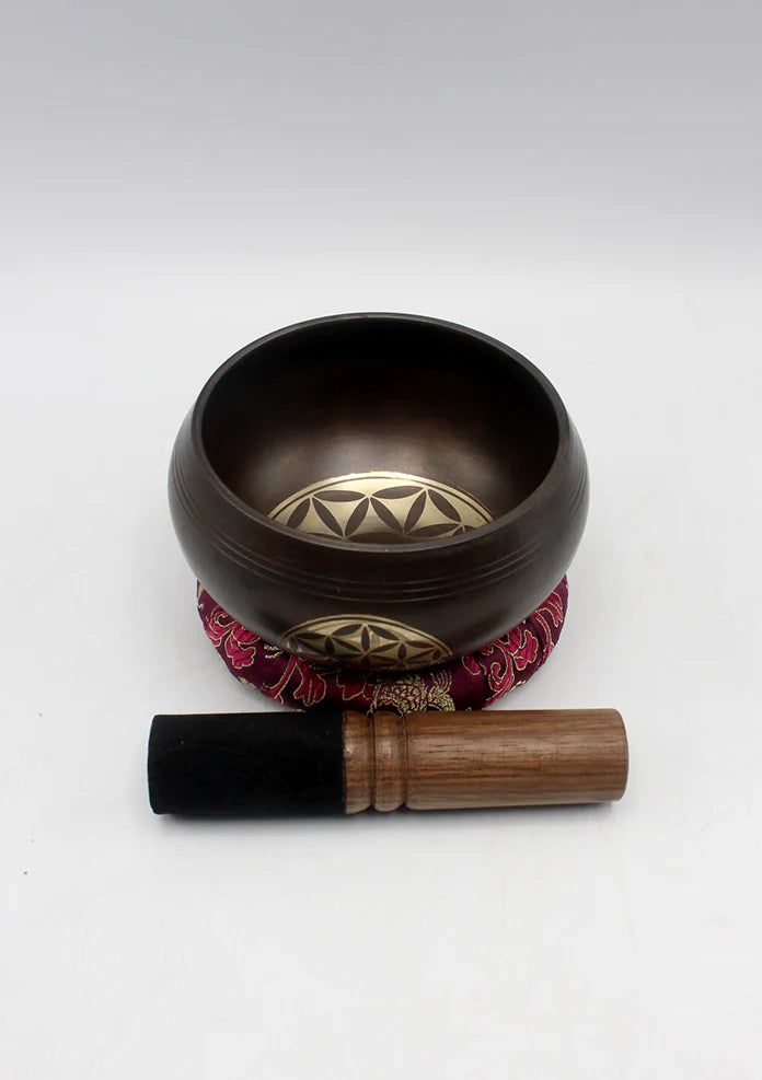 Tibetan Mandala Carved Singing Bowl