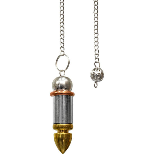 Chambered Pendulum Silver/brass Bullet w/ Copper Energy Ring