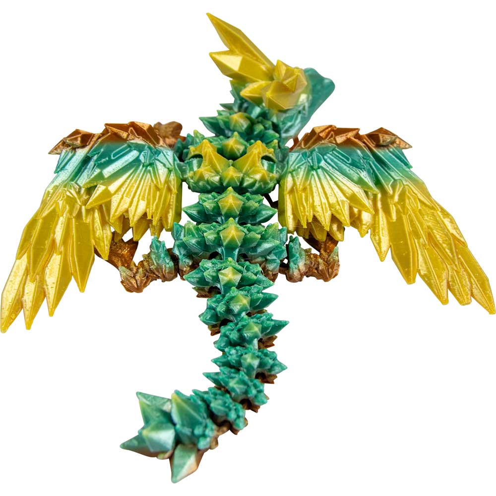 3D Printed Fidget Mini Crystal Winged Dragon