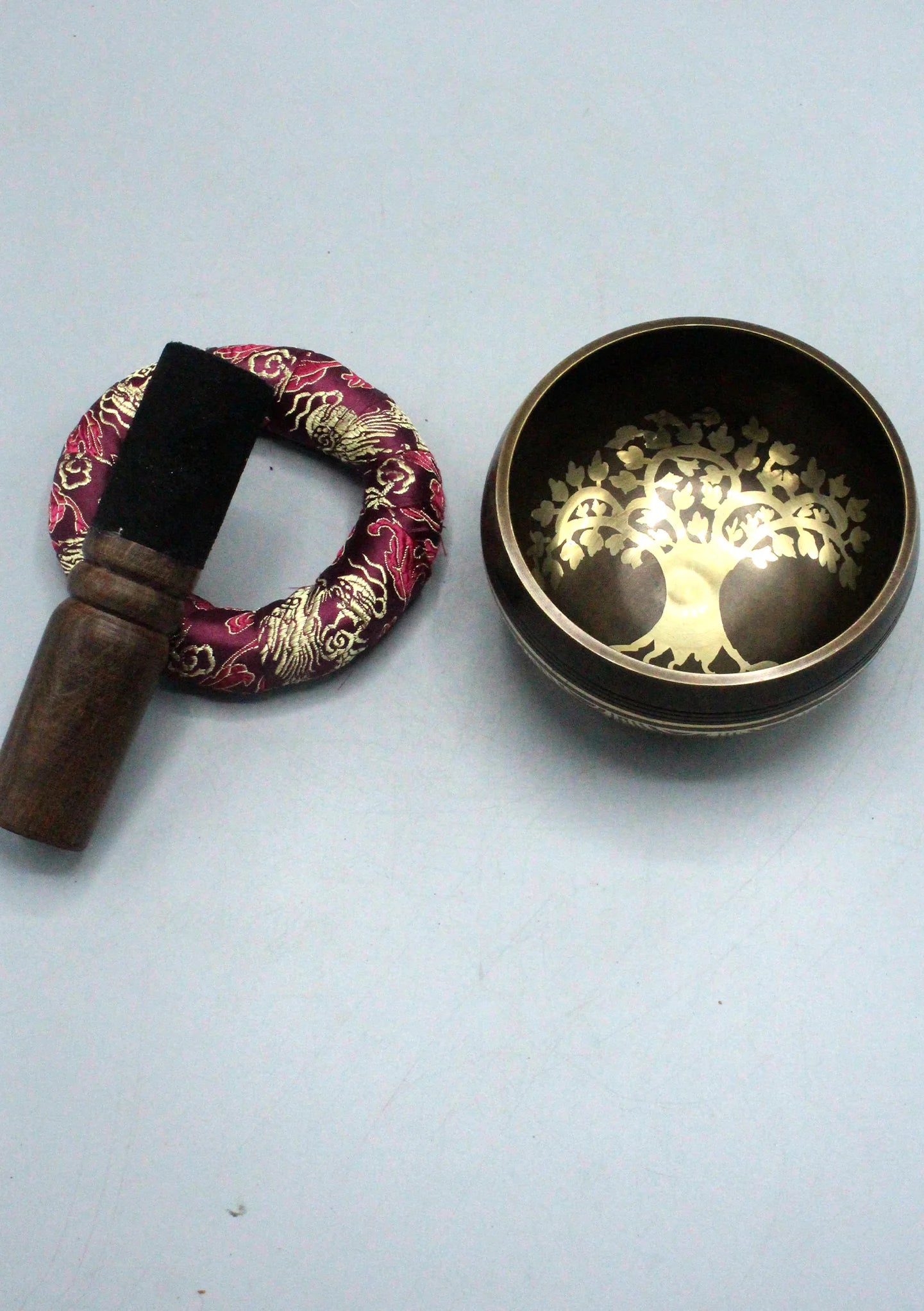 Tibetan Tree of Life Itched Singing Bowl