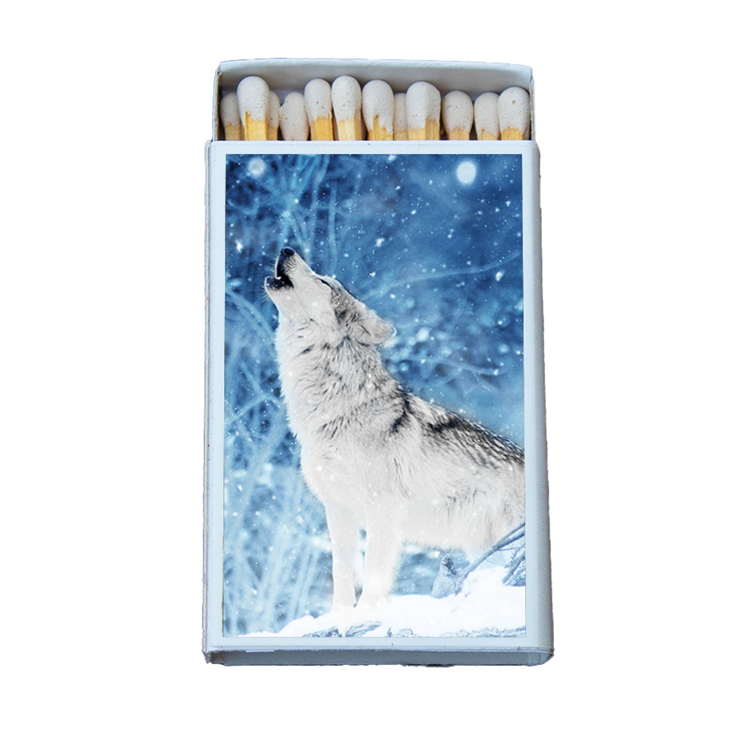 Wolf in the Snow Matchbox • Candle Acc • Decorative Matches
