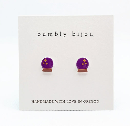 Crystal Ball Earrings Fortune Teller Earrings