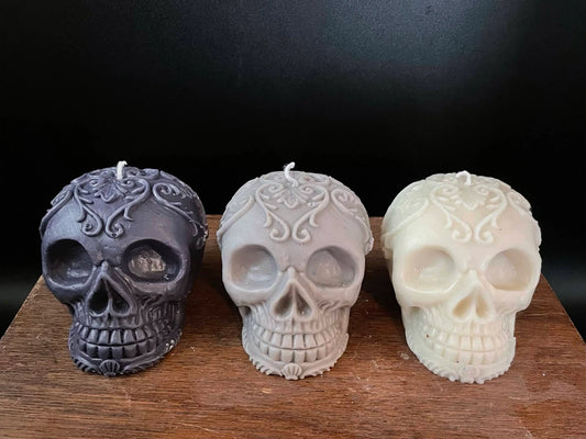 Beeswax & Soy Scented Skull Candle by Loki Candle Company