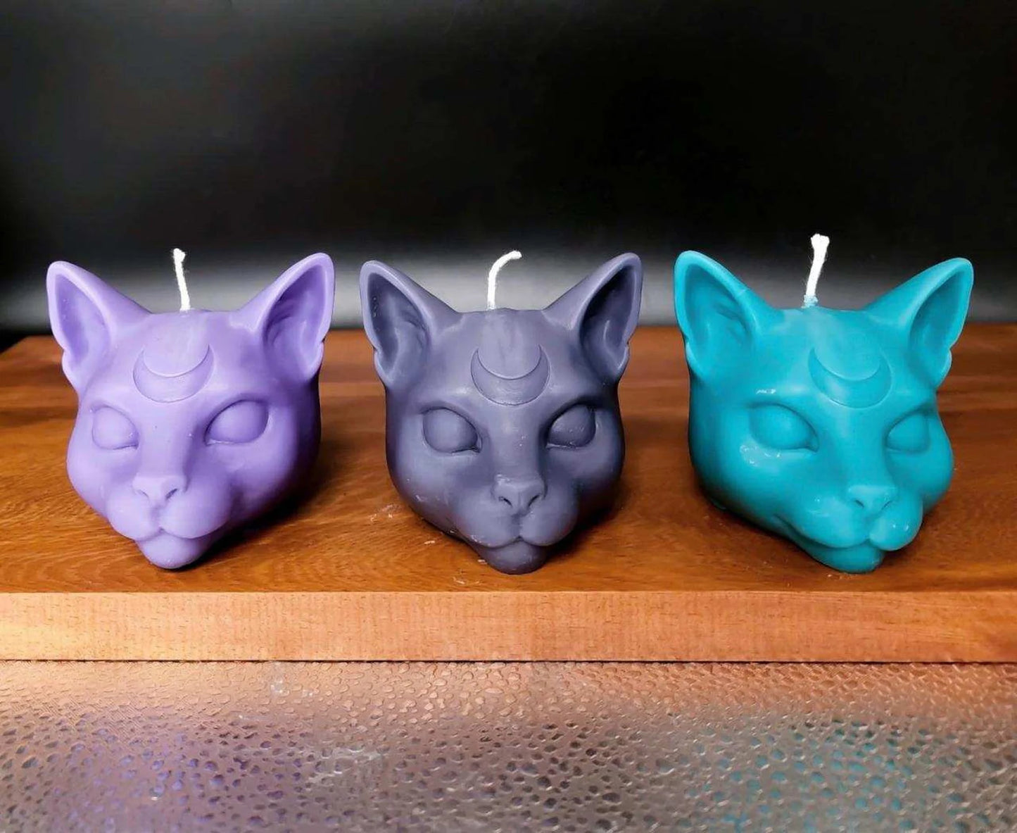 Beeswax & Soy Scented Mystical Cat Head Candle by Loki Candle Company
