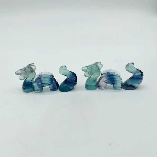 Fluorite Dragon Stone Carving 3 pieces
