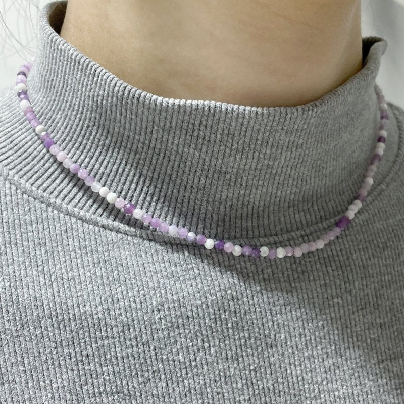 Multi-Faceted Crystal Flash Necklace Mini Beads