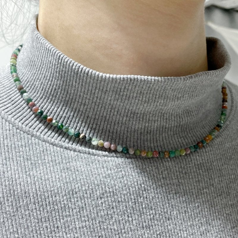 Multi-Faceted Crystal Flash Necklace Mini Beads
