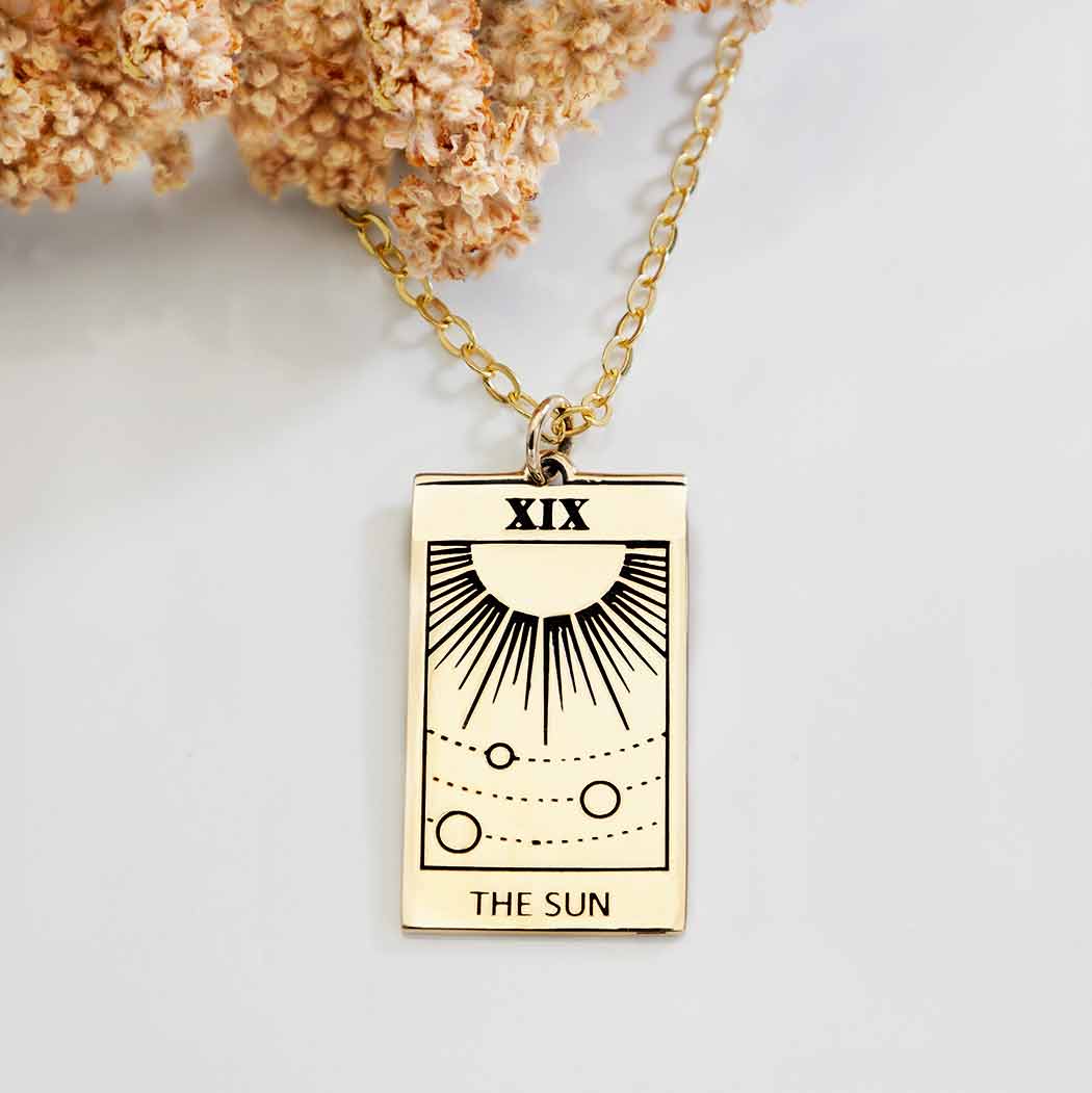 18 Inch Sun Tarot Card Necklace