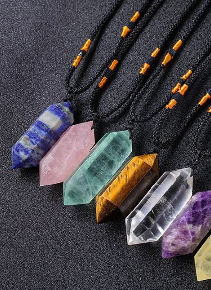 Lapis Lazuli Necklace - Healing Crystal Pendant for Wisdom, Communication, and Serenity double terminated